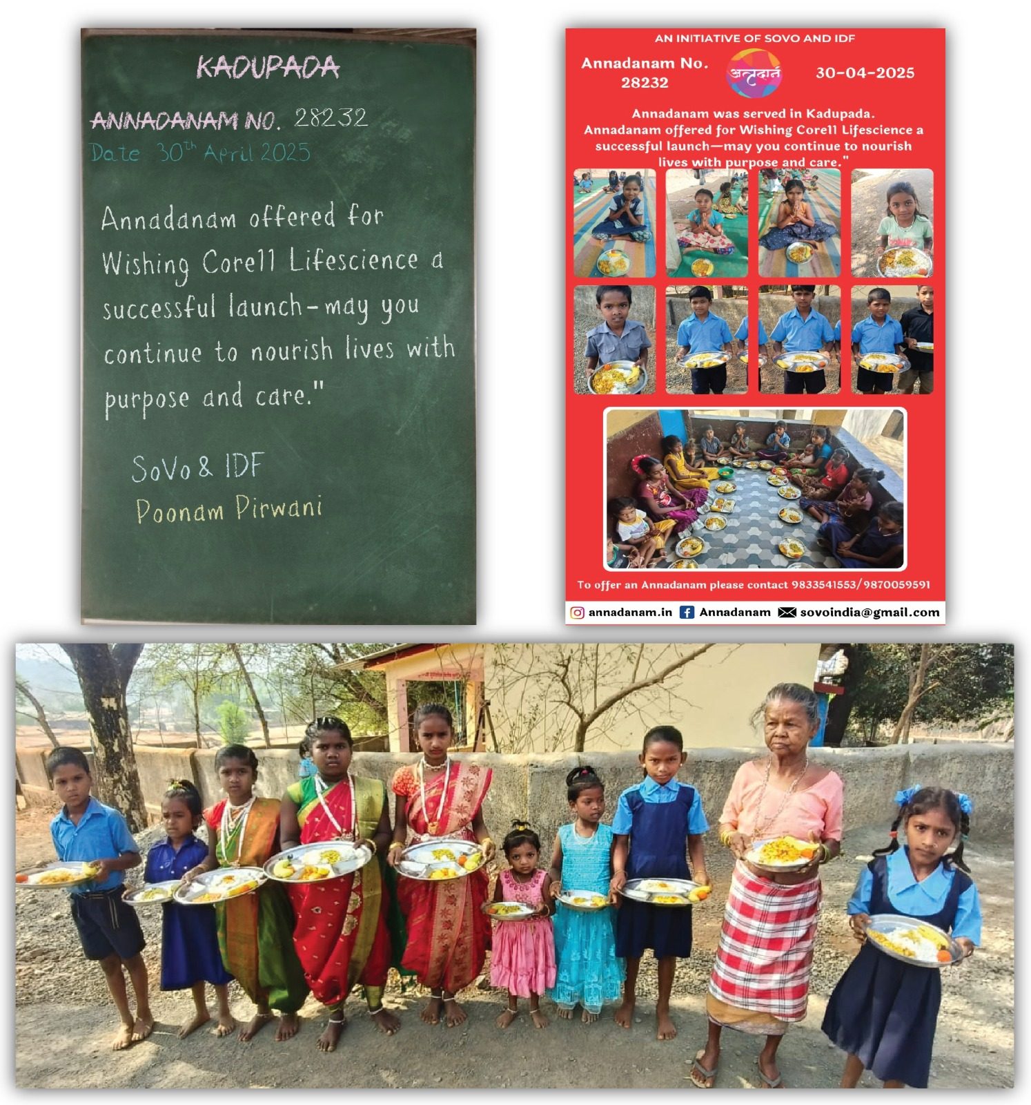 Annadanam No. 28232 at Kadupada, offered for Core11 Lifescience's launch on 30 April 2025